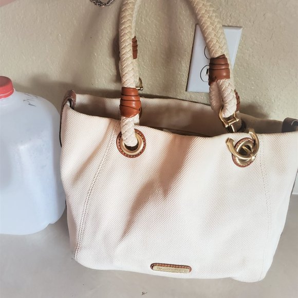 Michael Kors Cotton Handbag Tote Purse c - Picture 1 of 10